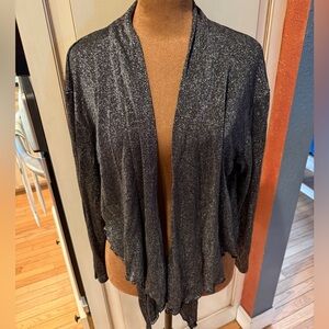 VTG Black Open-Front Metallic Sweater dark fairy grunge whimsigoth